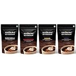 COCOSUTRA Hot Chocolate Mix | Swiss Vanilla, Mexican Spiced, Caramel & Mocha | Pack of 4 (Each 100 gm) 400 g | Drinking Chocolate Powder | Enjoy hot or cold