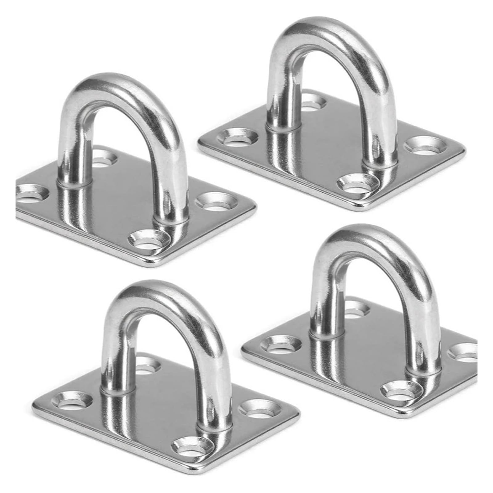 WENYOG Eye Plate Stainless Steel Ceiling Hanging Hook Wall Mounted Plant Hammock Hanger Marine Hardware Staple Hook(M8,10PCS)