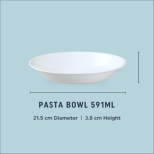 Miniatura 6 de Corelle Vitrelle - Juego de 6 cuencos redondos ligeros de 20 onzas, vidrio de triple capa y resistente a las astillas, color blanco escarcha