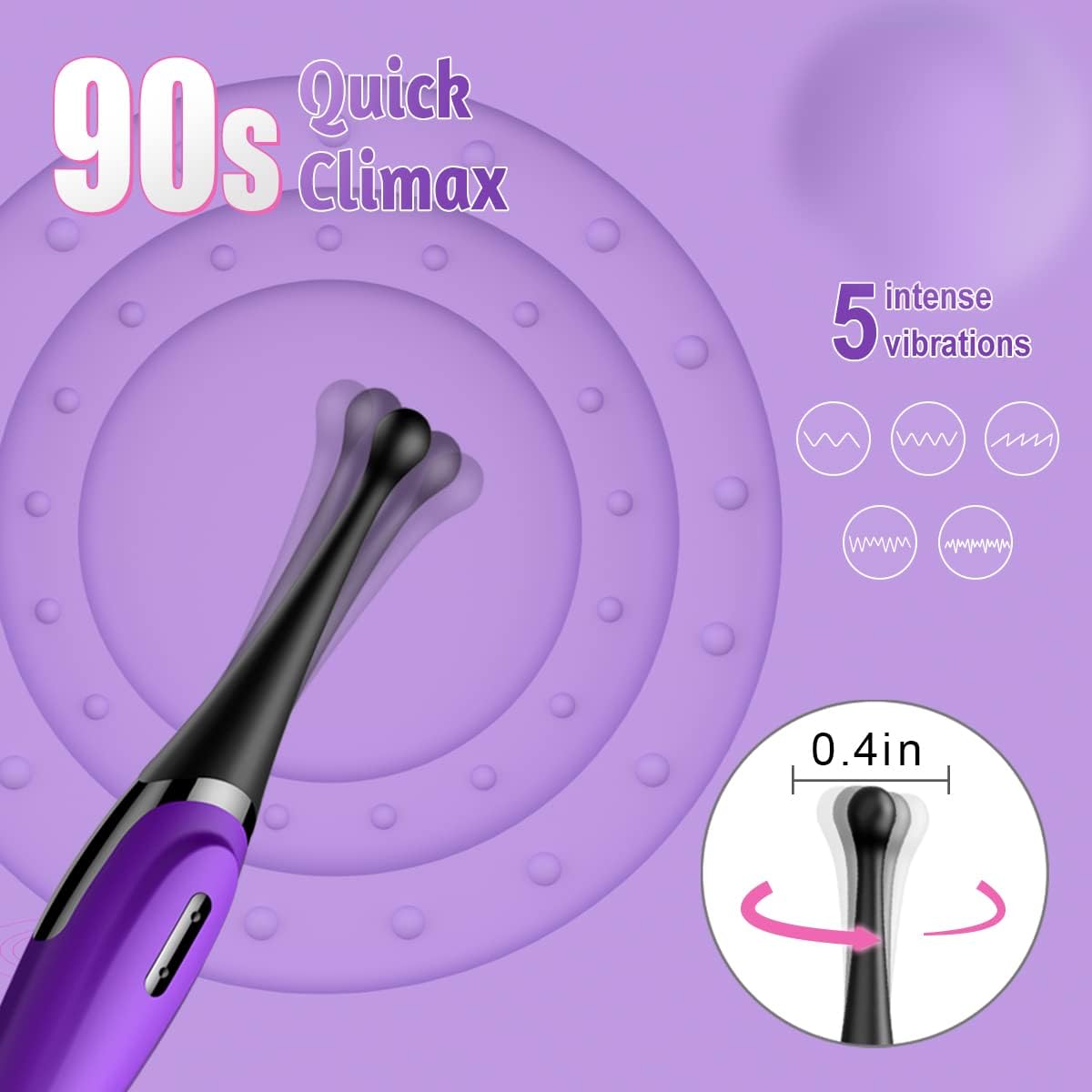 High Frequency Clitoral Vibrator, 2-in-1 Clit & G Spot Vibrators with Whirling Vibration, SEXY SLAVE Layla Waterproof Clitoris Vagina Massager Stimulator for Quick Orgasm, Silicone Sex Toy for Women