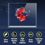 LAQUAL 6.5 Gallon Ultra Clear Glass Fish Tank, Rimless Low Iron Aquarium for Betta/Nano/Goldfish/Snail/Shrimp, Fish Tank & Cover Set & Feeding Ring & Cleaning Tools