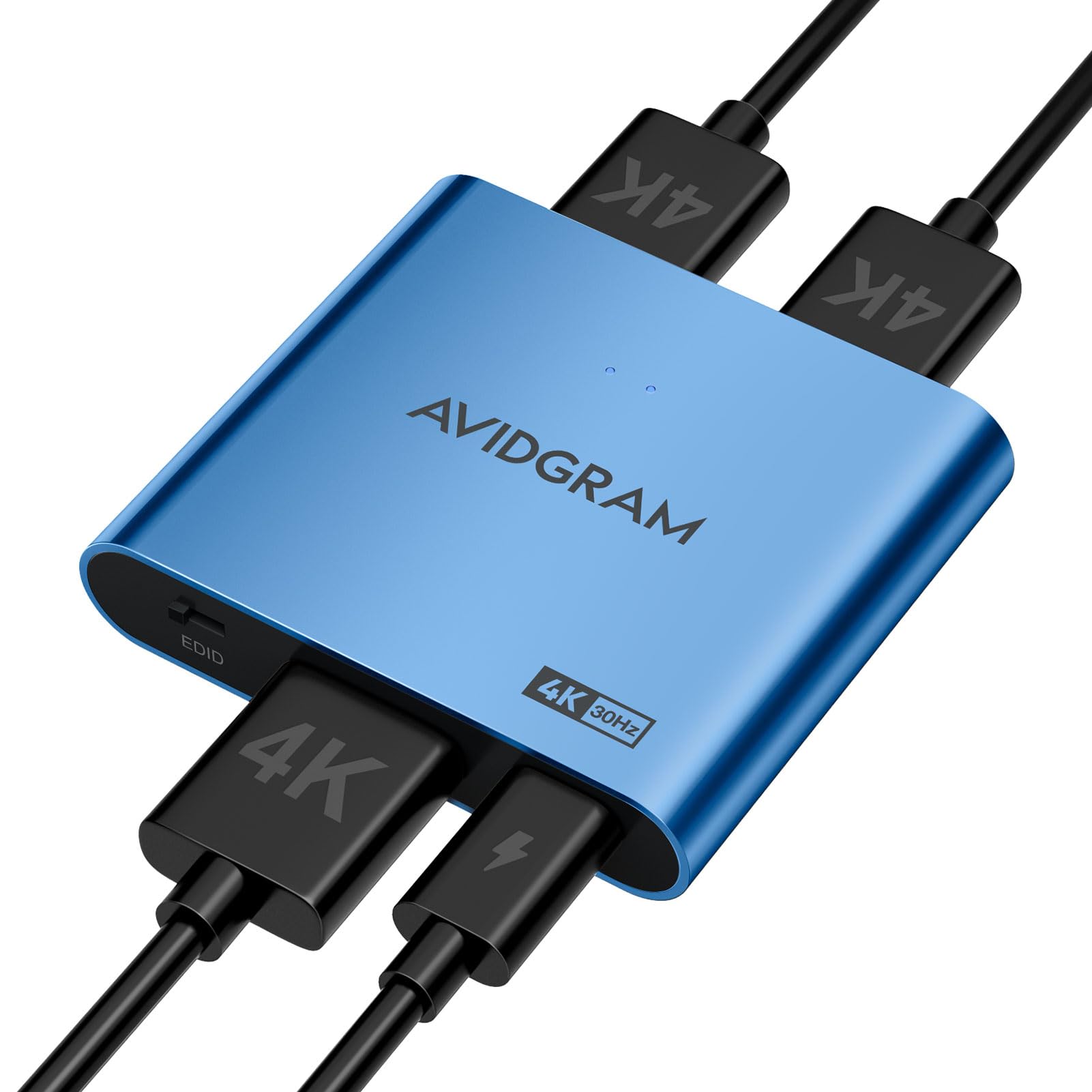 HDMI Splitter 1 in 2 Out 4K, AVIDGRAM HDMI 2 Port Splitter with Auto, Copy, and Fixed Mode for Dual Identical Display, Compatible with Xbox, PS4 Pro,