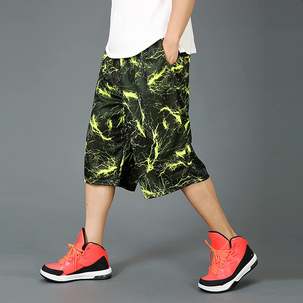 Pantaloncini da basket lunghi da uomo grandi e alti 3X Estate Activewear Casual Mens Allenamento Nero Abbigliamento estivo