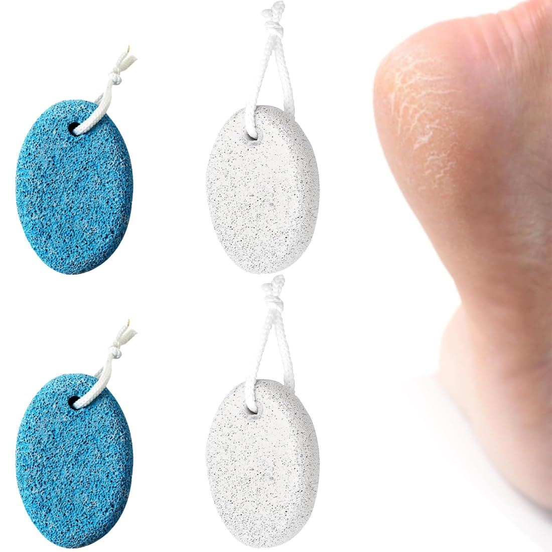 Pietra pomice naturale per piedi 4 PC, Lava Pedicure Tools Rimozione Del Callo Della Pelle Dura, Pietra per Pedicure, Esfoliazione del piede naturale per rimuovere la pelle morta