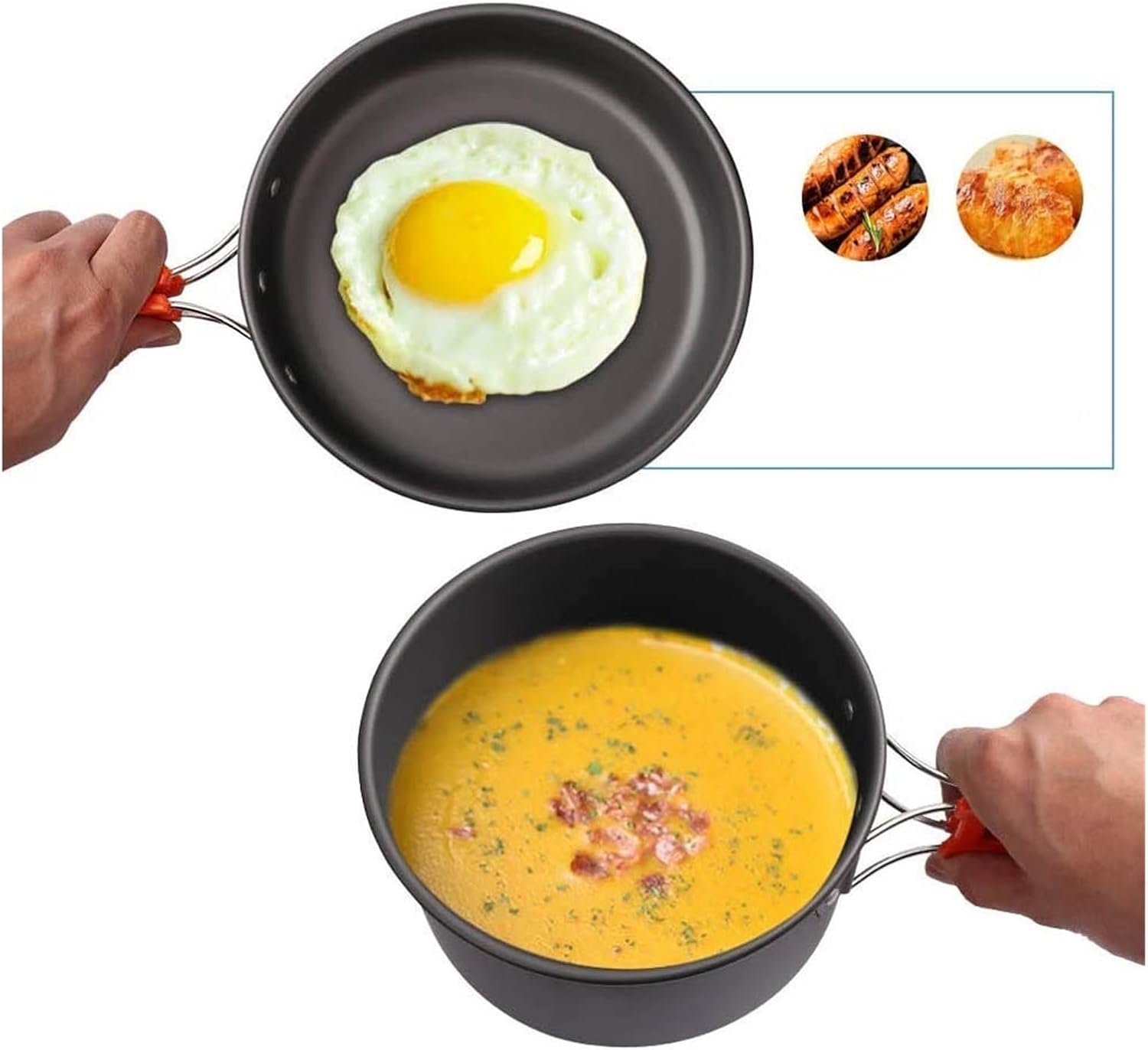 Camping Cooking Set Cookware Travel Tableware Outdoor Picnic for 2-3 Peaple Non-Stick Pots