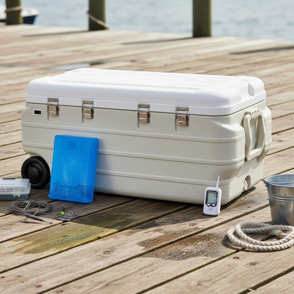 Box Termico 180 L per Pesca, PU, senza ruote + ghiaccio