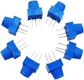 TWTADE / 8pcs 3386p Potentiometer 1K 5K 10K 100K Ohm Each 2pcs Breadboard Trim Potentiometer kit with Knob