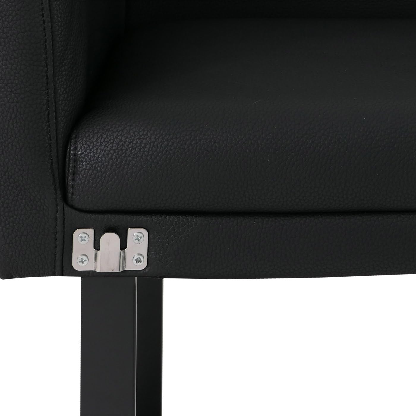 Eckbank HWC-O81, Esszimmerbank Bank, Kunstleder Metall 209x158cm - schwarz