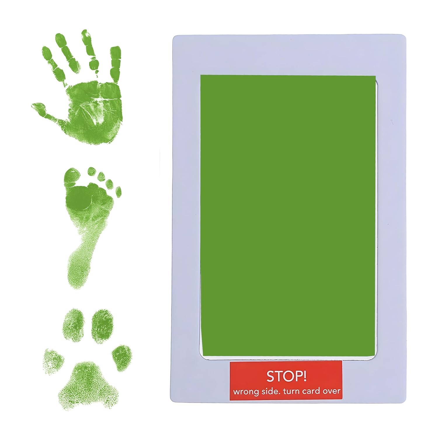 BABIES BLOOM Clean Touch Inkless Pad | Non-Toxic | Baby Handprint and Footprint Kit | Safe Ink for Newborns, Baby Hand and Foot Print Imprint Kit, 0-6 Months (Light Green)-image-49