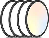 Vista 11 de Lámparas de techo de montaje empotrado de 3200 lm, color negro, 12 pulgadas, luces LED de techo regulables para dormitorio, CCT ajustable 3000K