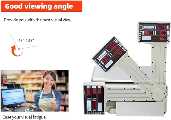 Digital Scale with Label Printer, 0-30KG Barcode Label Printing Scale, Weighing 30 Kg/66 Pounds,Weighing,pricing,printing,for Supermarket, Grocery,Natural