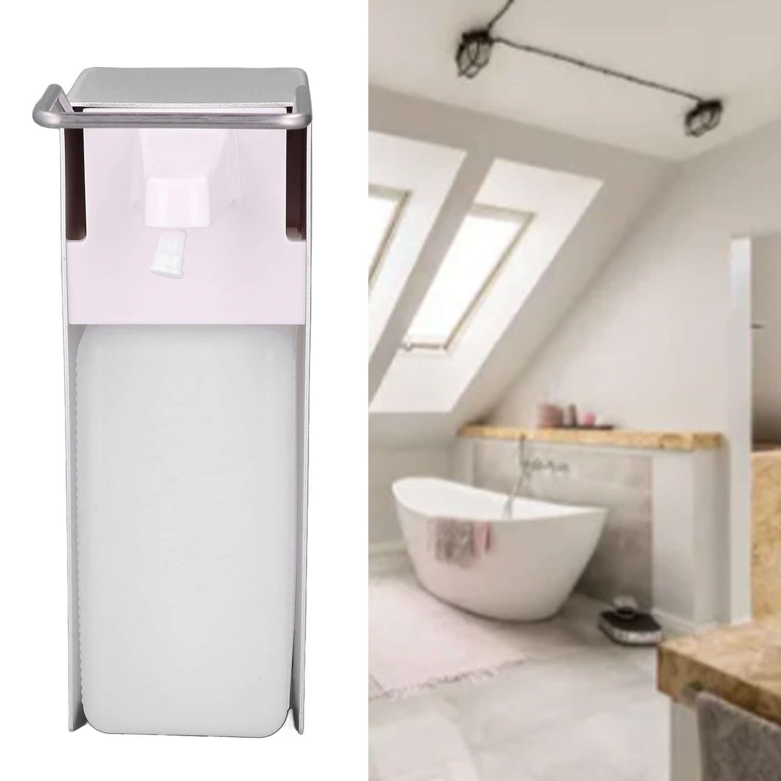 Nikou Dozownik mydła do montażu na ścianie, 1000 ml, dozownik szamponu, butelka do łazienki i kuchni, do rąk lub łokci, łatwa instalacja, wszechstronne zastosowanie