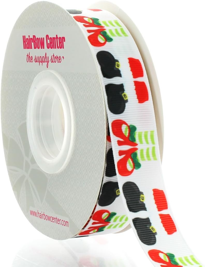 7/8" Santa Feet Grosgrain Ribbon 100yd