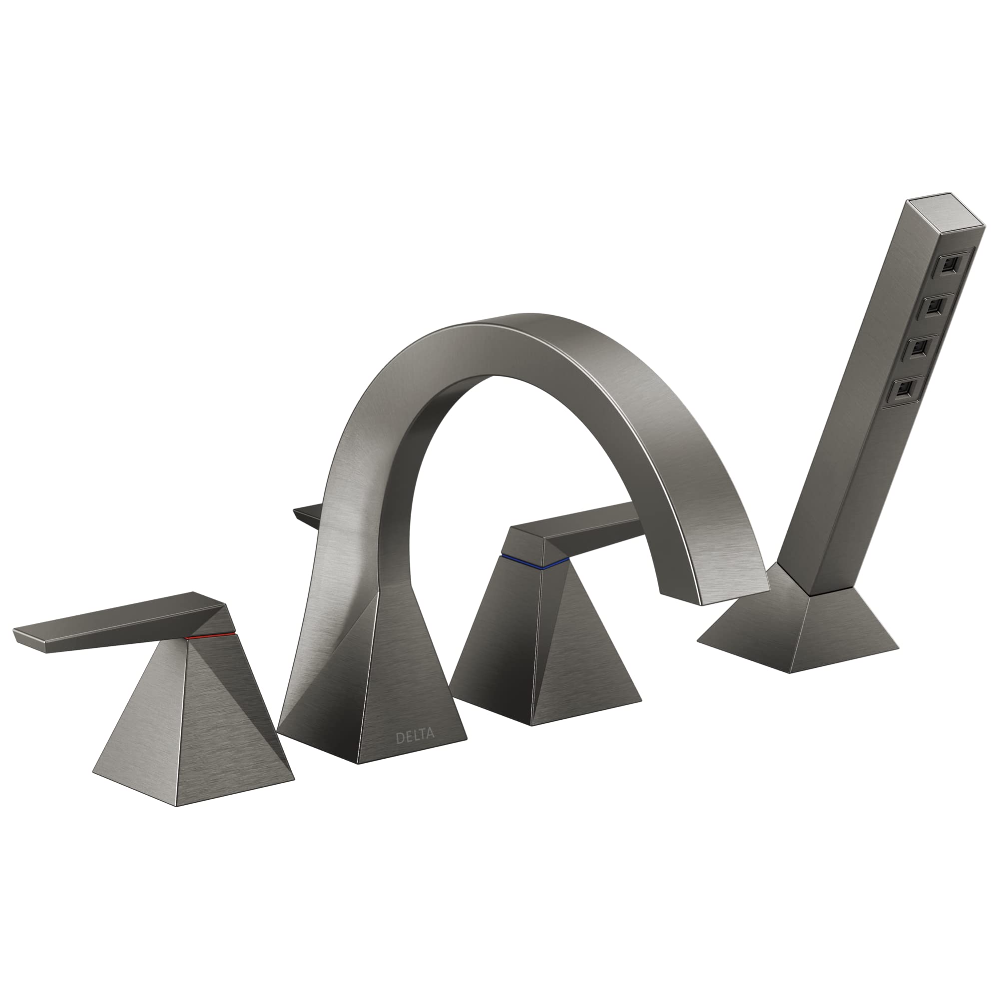 DELTA FAUCETDelta Faucet T4746-KS-PR Trillian Deck-Mount with Diverter, Lumicoat Black Stainless