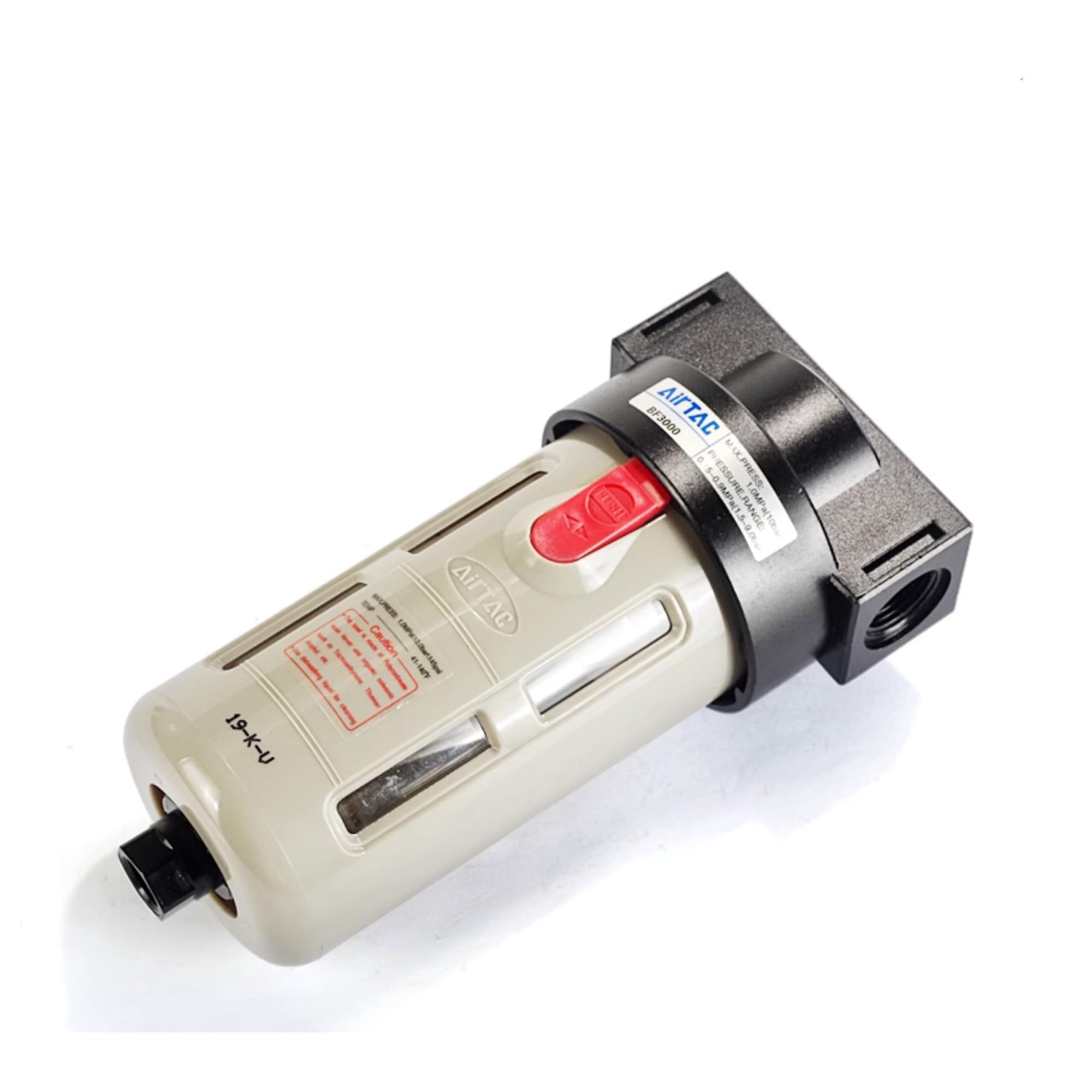 Filtro de línea de aire comprimido Airtac BF3000 3/8 pulgadas NPT 0-145 psi