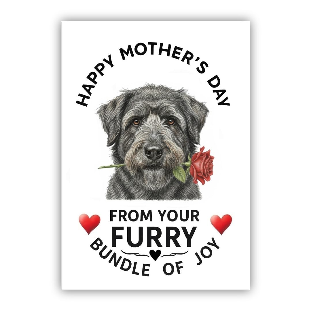 Mother’s Day Dog Card – Pet Mothers Day Greeting Card from the Dog - “Happy Mother’s Day” - Many Breeds Available (• Bouvier des Flandres) — image 1