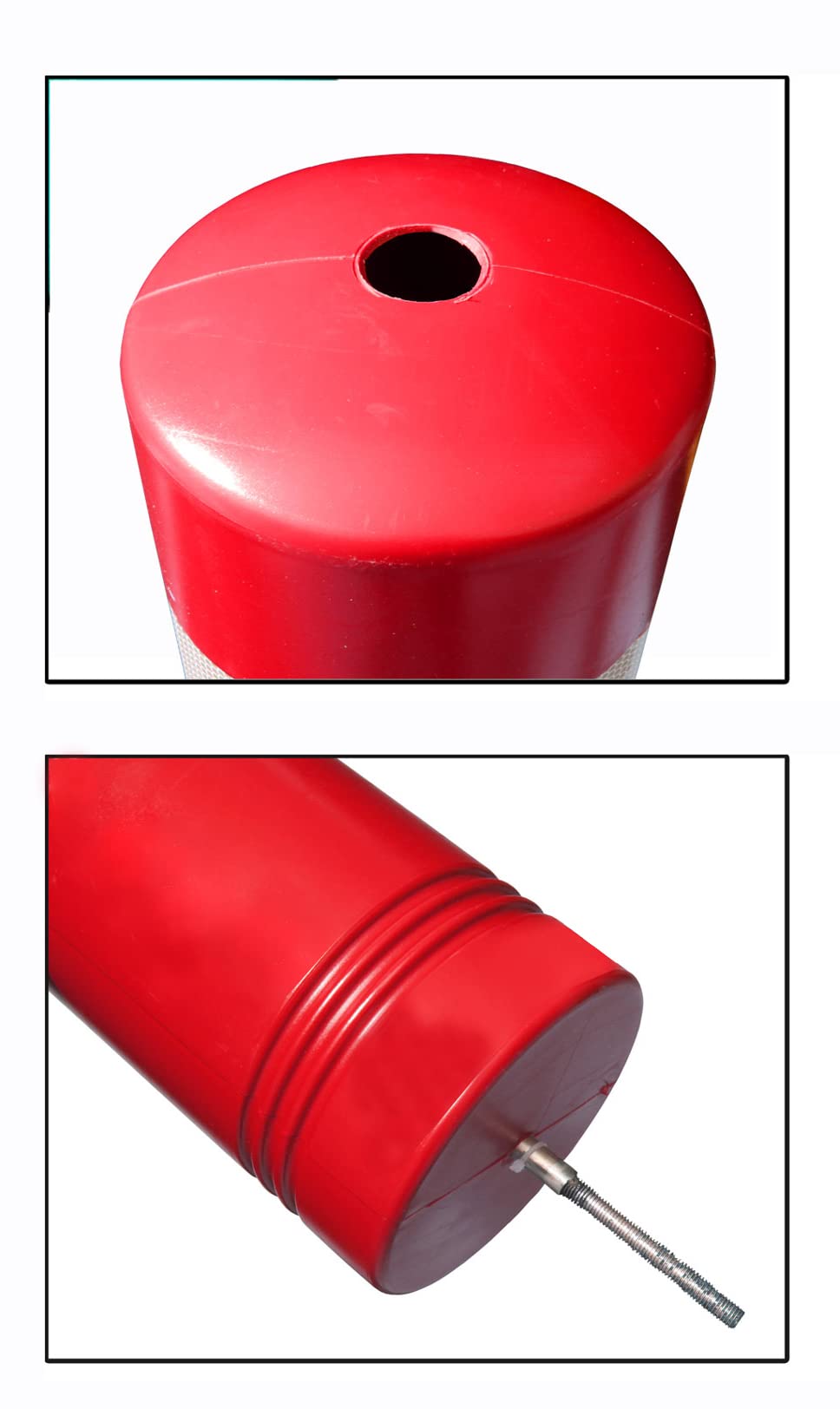 PAL | Hito de balizamiento y señalización de trafico H-75 rojo elástico de gran flexibilidad y resistencia a los impactos (3- Hitos)