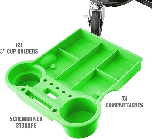 Miniatura 5 de OEMTOOLS 24986 - Banco de trabajo rodante y asiento de enredadera, taburete mecánico con ruedas, enredaderas, taburetes de tienda con ruedas,