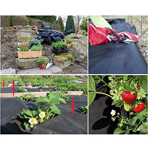 Wideskall 3.25\' x 16\' Feet Landscape Ground Cover Weed Barrier Control Fabric Plant Cover - Thumbnail 3