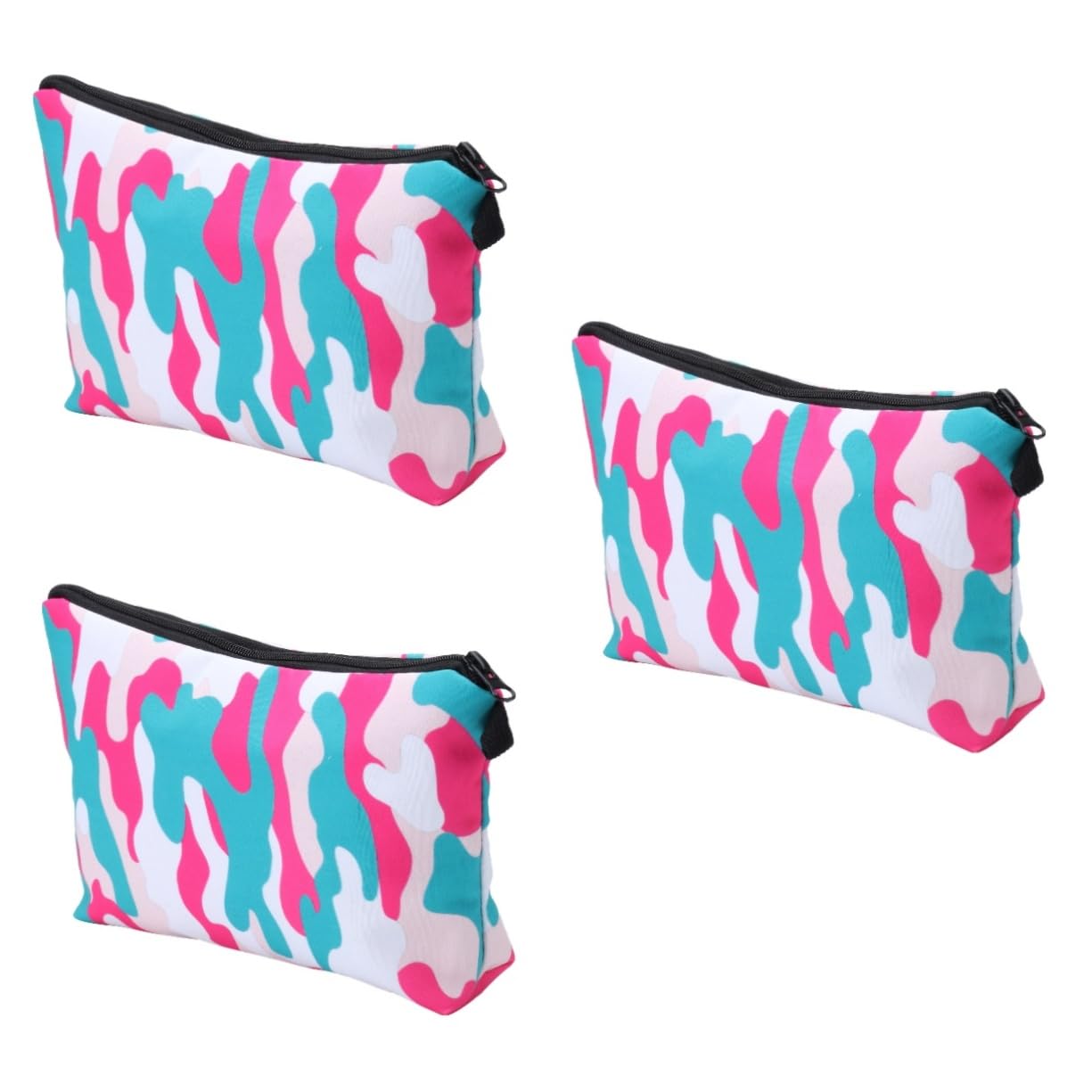 FRCOLOR 3piezas Bolsa De Maquillaje Camuflaje Portátil y Multifuncional para Viajes Organizador De Cosméticos y Práctico para San Valentín Navidad y Cumpleaños