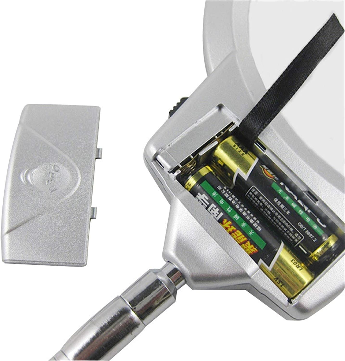 Lupas de banco de gran tamaño de 130 mm, tubo de metal flexible que se puede doblar, mago de lupa, 5 x 22 mm