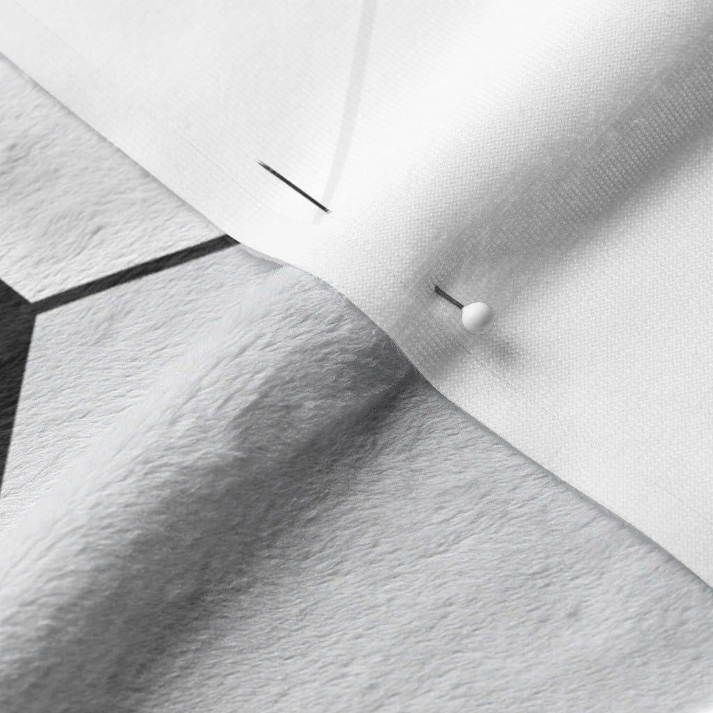 Spoonflower Fabric - Soccer Ball Large Sports Football Print Black White Pattern Printed on Minky Fabric by The Yard - Sewing Baby Blankets Quilt Backing Plush