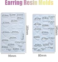 Anvoago Resin Jewelry Molds - Silicone Earring & Epoxy Pendant Casting Molds (Leaf, Teardrop, Round, Heart, Flower) Flexible Reusable