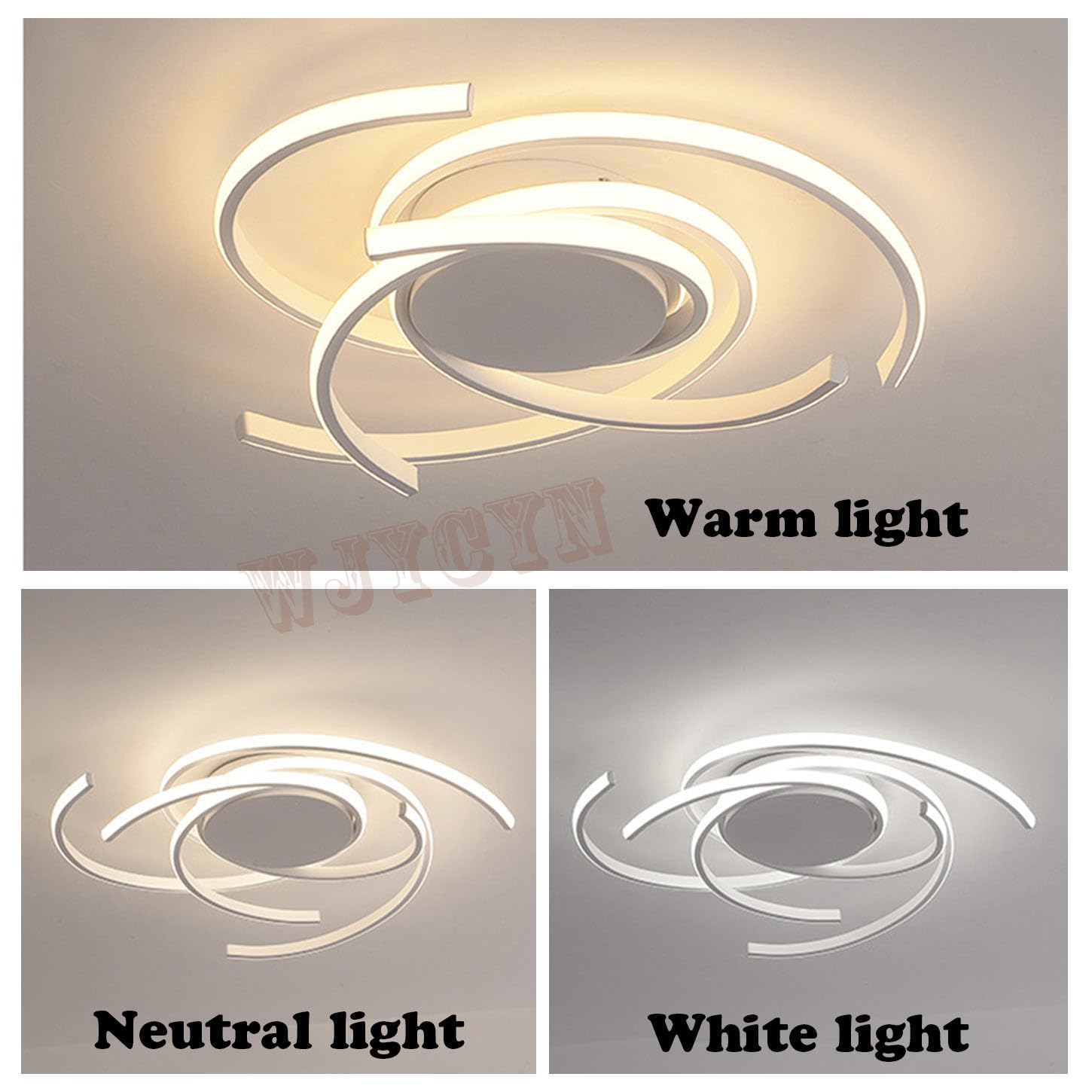 Plafoniera Bianco LED dimmerabile Plafoniera moderna di design floreale a spirale con telecomando per tavolo da pranzo camera da letto Lampada da soffitto in metallo per soggiorno Ø75cm 92W