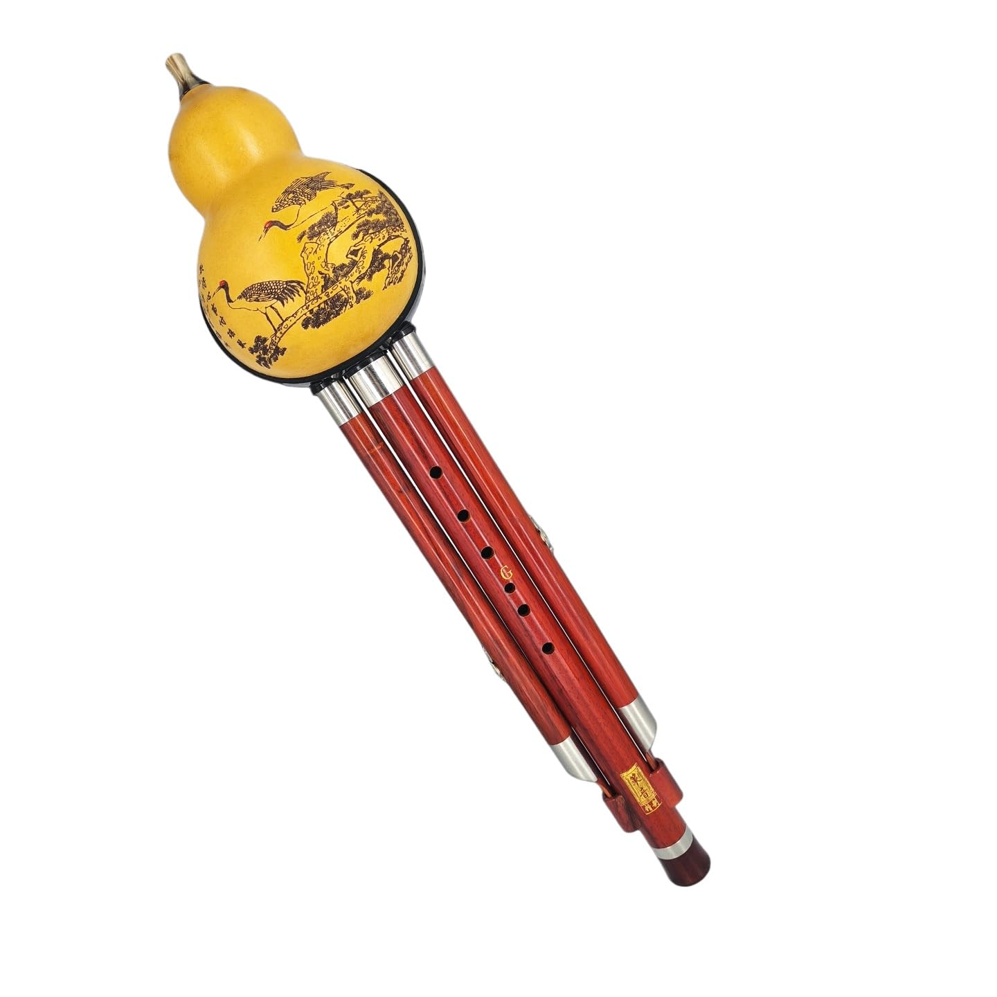 Instrumento chino de madera Hulusi flauta C llave desmontable estudiante principiante tocando flauta instrumento con estuche profesional Hulusi(D Key)