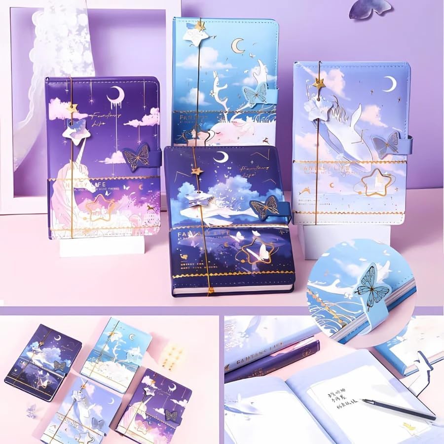 Shivaaro Diary for Girls – Cute Kawaii 3D Journal Notebook with Lock | 80 Pages Writing Diary for Students, School Stationery Gift for Kids (fantasy life s) 1
