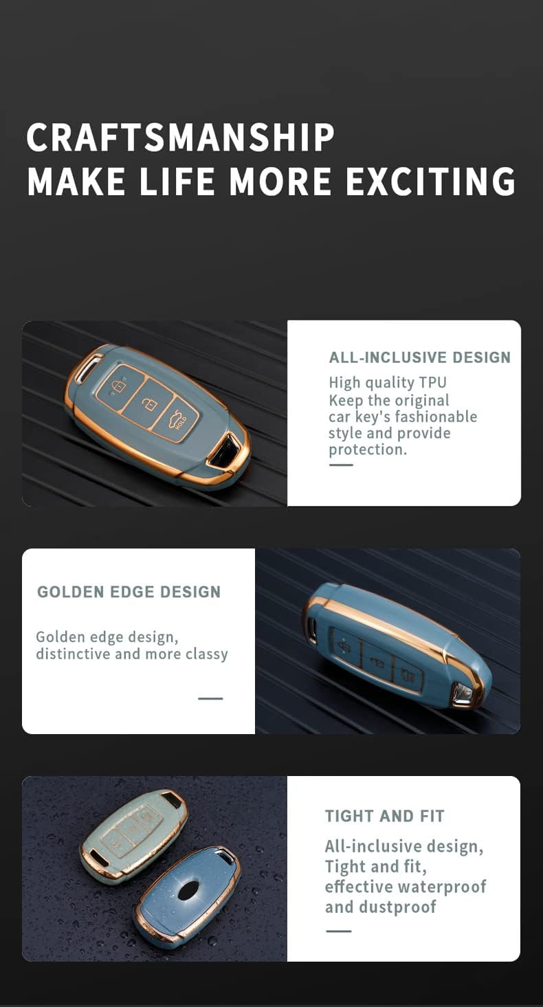 Buy ontto 5Button Key Fob Cover Fit for Hyundai Santa Fe 20192022