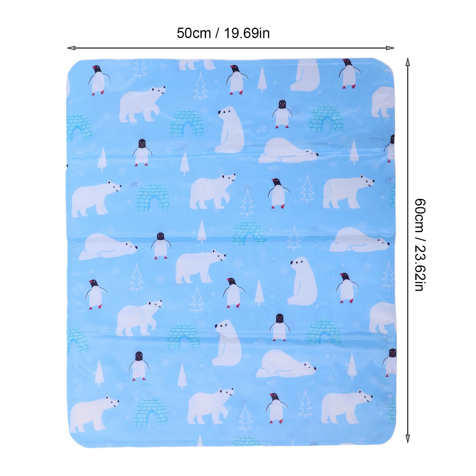 Tnfeeon Mata Chłodząca dla Zwierząt Pad 50x60cm Składana Tkanina Chłodząca Wielokrotnego Użytku Bez ż Brak Prądu Szczelność dla Psów Koty Wewnątrz Podróże na Zewnątrz