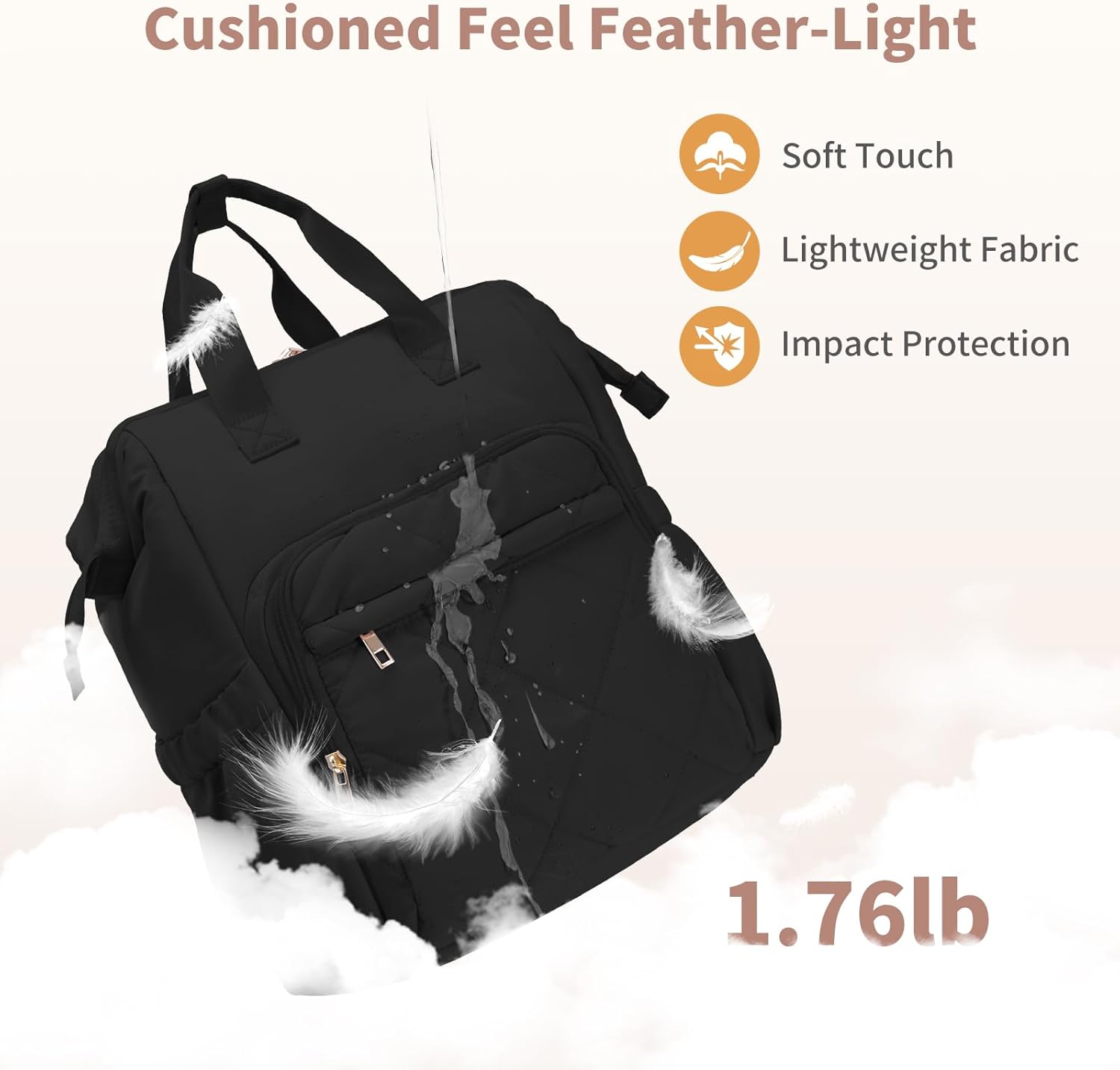 CEI-CEI Diaper Bag Backpack for Mom and Dad, Puffer Baby Bag Backpack with Insulated Pocket, Water-Resistant, Unisex Travel Backpack with Changing Pad & Stroller Straps - Image 8