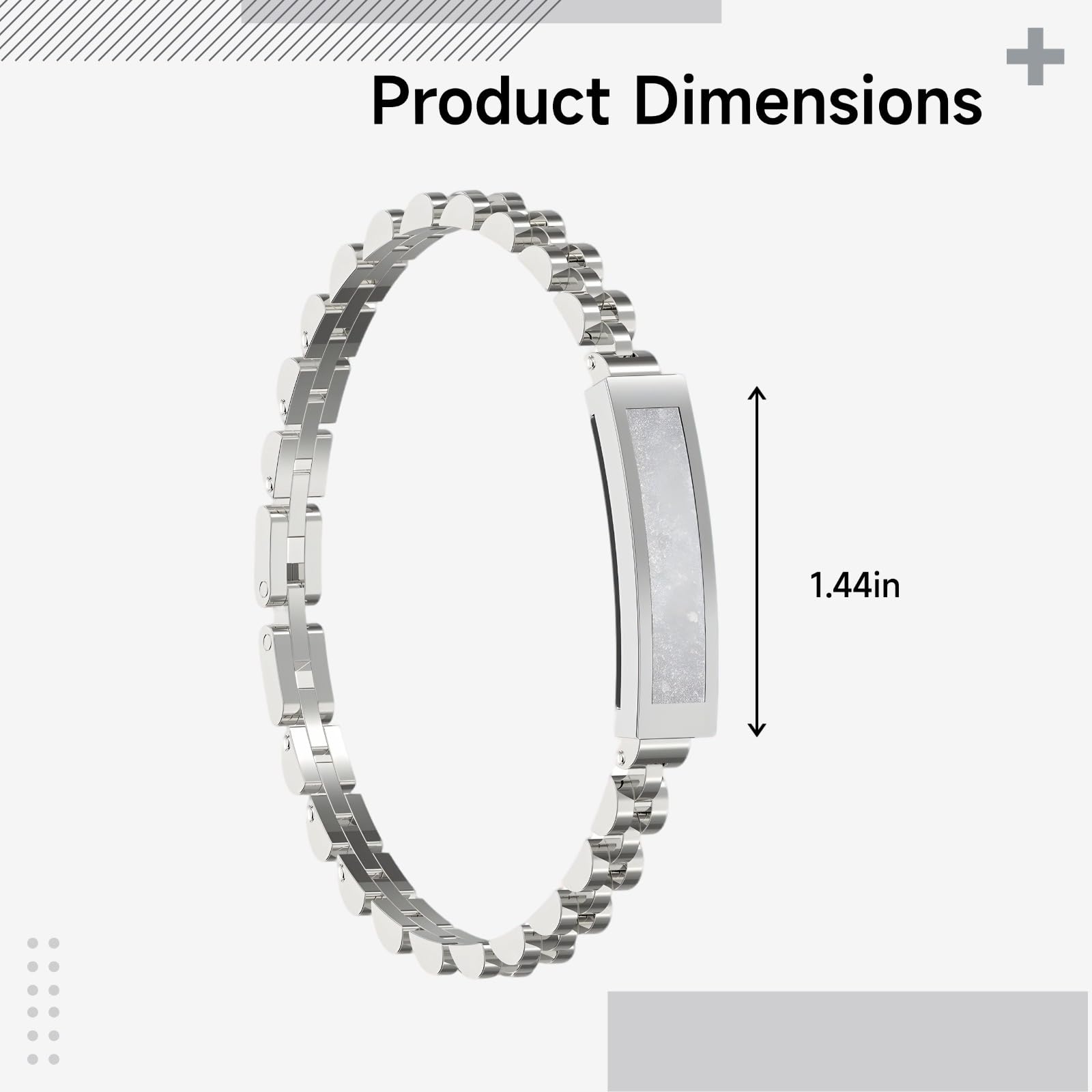 S2 inteligentna bransoletka dla kobiet, modny lokalizator fitness z pulsometrem i monitorem snu, srebrna metalowa opaska, etui 1 cm