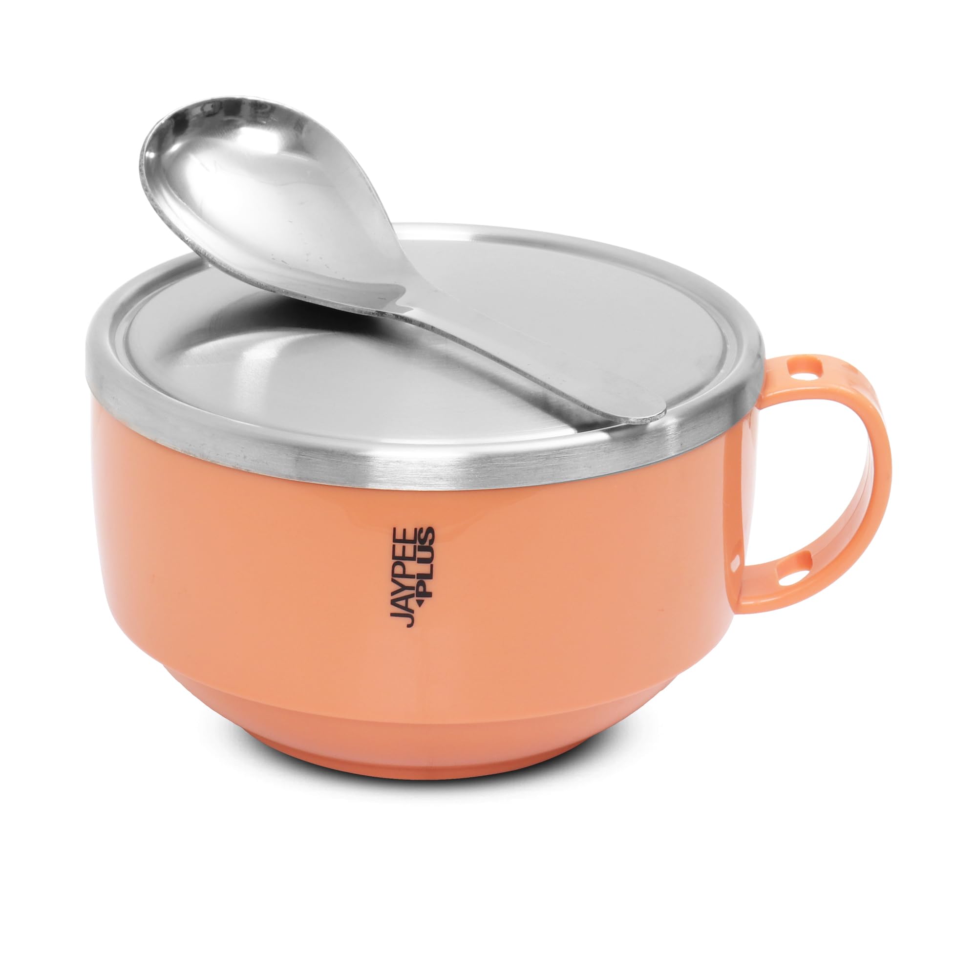 Jaypee Plus Stainless Steel Solid Soup Container/Bowl with Steel Lid & Steel Spoon with Holder Orange (B0BMQJYK2C) Amazon Price History, Amazon Price Tracker