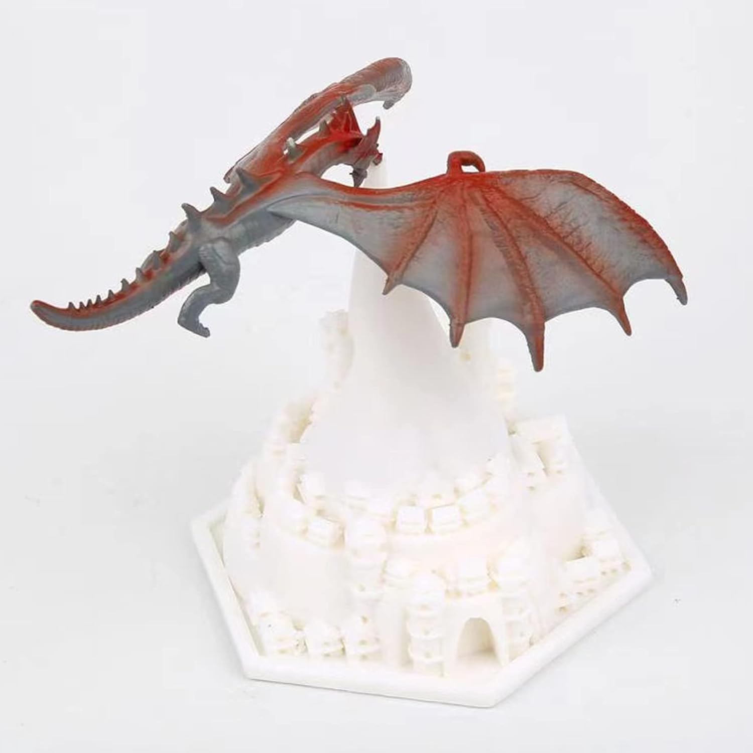 Novelty Product Fire Dragon Lamp for Kids 3D Dragon Night Light Toy Red Fire Suspended Fly Dragon and Castle Story As a Christmas Birthday Gifts for Boys Girls