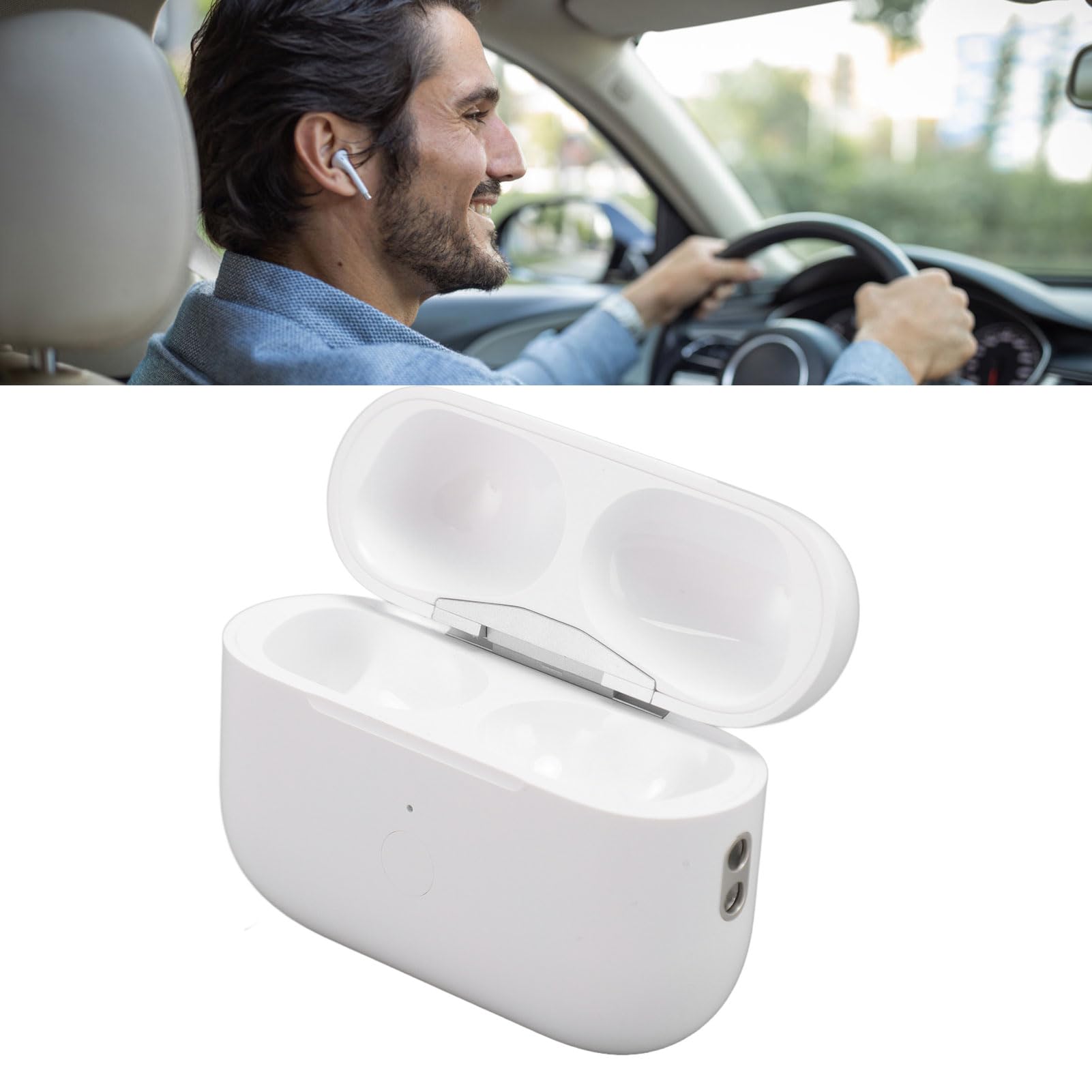 Kabellose Ladehülle Kompatibel mit Earbuds Pro/Pro 2, Earbuds Pro Ladehülle Ersatz mit Bluetooth Kopplungs Synchronisierungstaste, Keine Ohrhörer