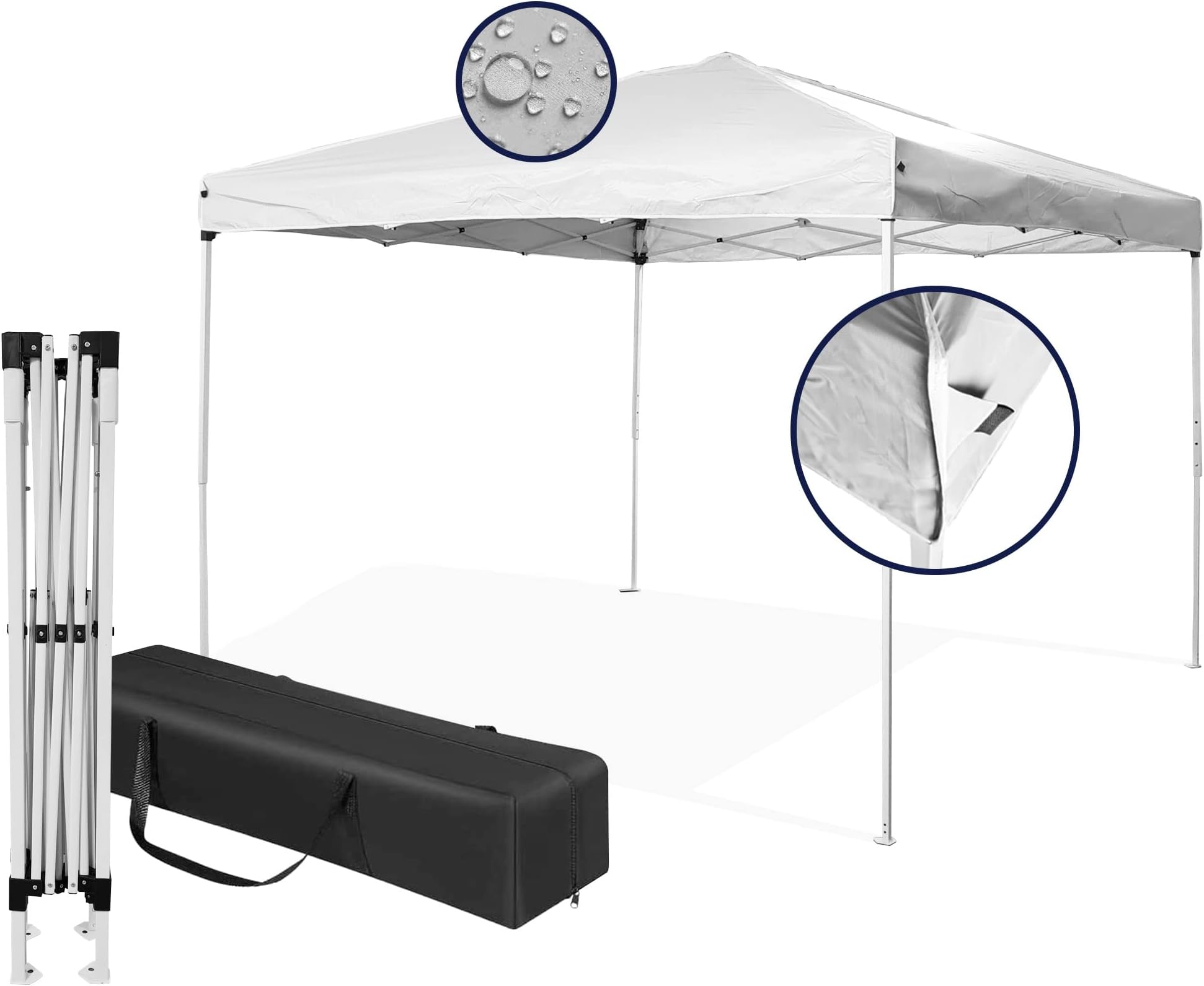 Gazebo Pieghevole 3x3 Impermeabile - Tenda Da Esterno Con Sacca Trasporto - Anti UV Per Giardino E Spiaggia - Foto 13