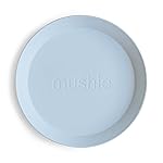 mushie Round Dinnerware Plates for Kids | Made in Denmark, Set of 2 (Powder Blue)