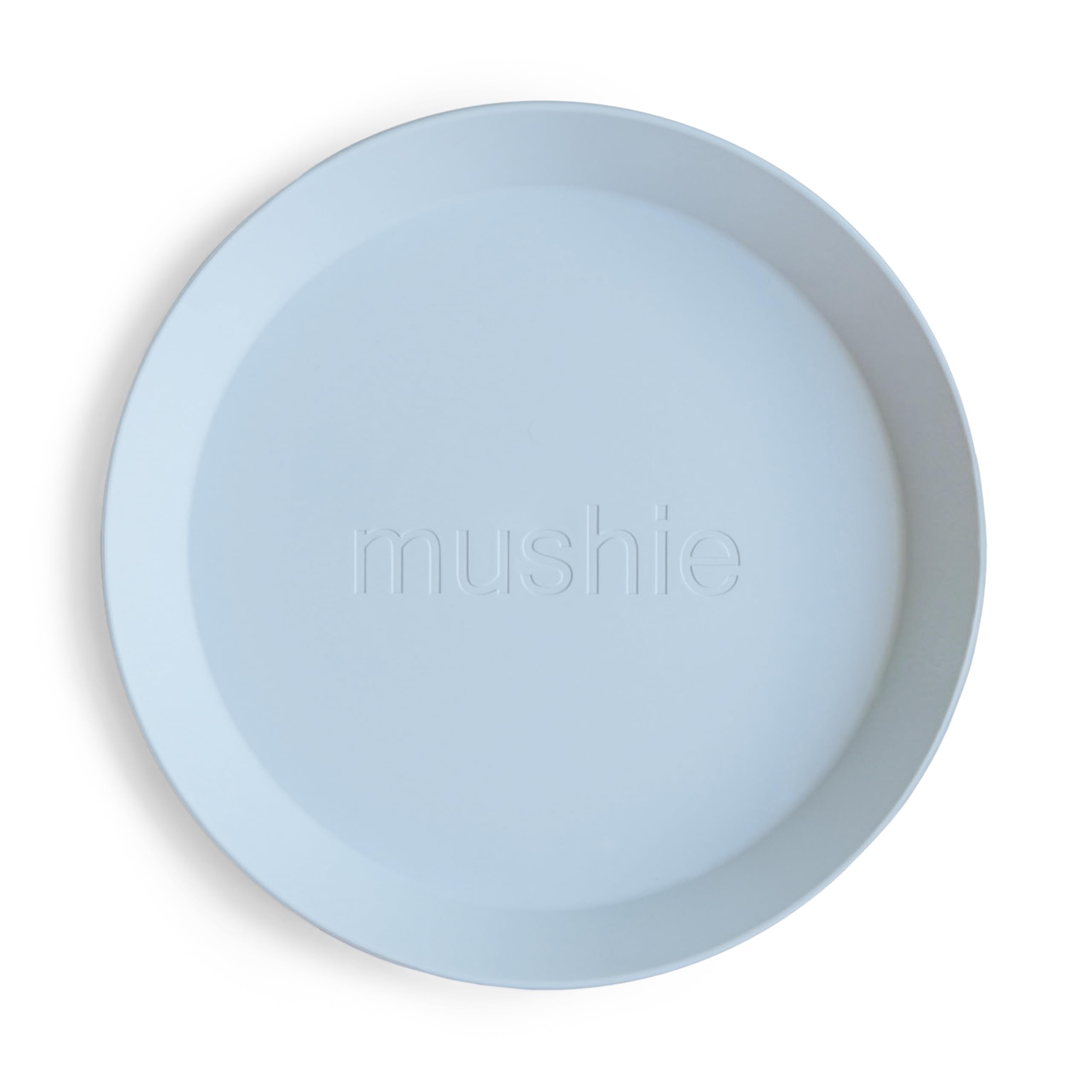 mushie Round Dinnerware Plates for Kids | Made in Denmark, Set of 2 (Powder Blue)