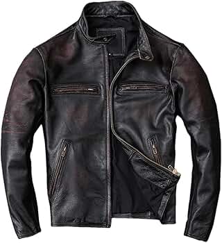 ジャケット・アウター cow LINAILIN Genuine Cow Leather Jacket Men Short Style