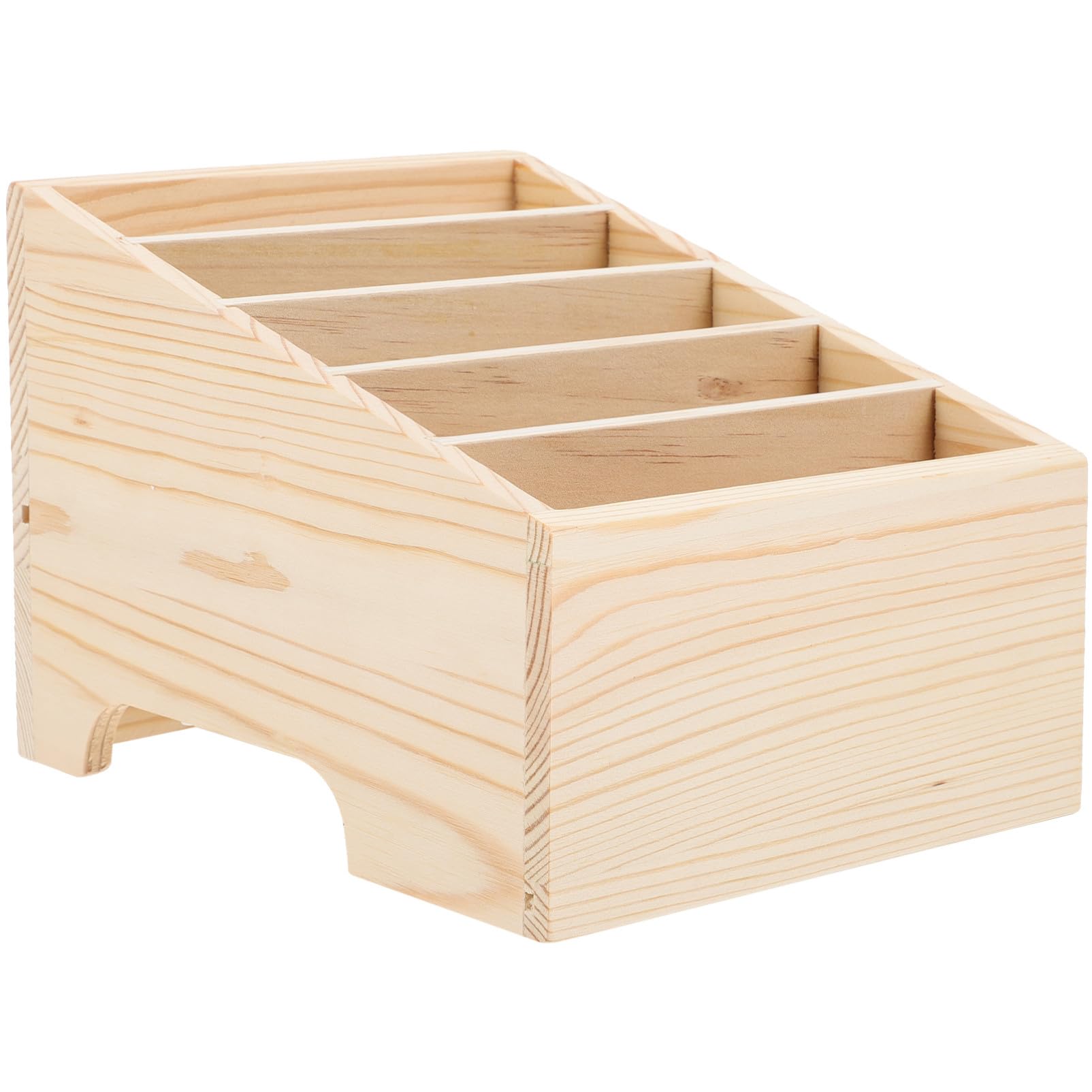 Organizer da Scrivania in Legno a 5 Scomparti per Smartphone | Vano per Carte e Accessori, Design Semplice, per Istituti Educativi e Laboratori di Riparazione