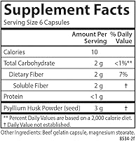 Vista 4 de Carlson - Hi-Fiber, 0.11 oz, Cápsulas de cáscara de psyllium, regularidad, salud del colon y función cardíaca, 100 cápsulas