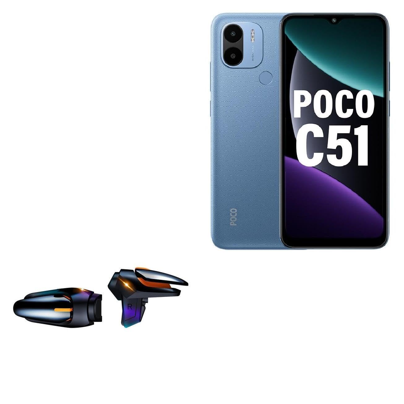 BoxWave Gaming Gear Compatible with Xiaomi Poco C51 - Touchscreen QuickTrigger Auto, Trigger Buttons Autofire Gaming Mobile FPS - Jet Black