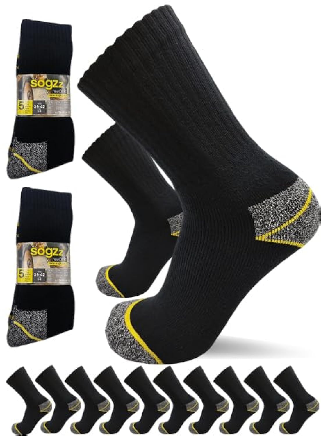 sogzz Arbeitssocken Herren | 10-20 Paar | Arbeit Socken, Arbeitersocken z.B. für Arbeitsschuhe, Work Socks, Modell: Work Basic