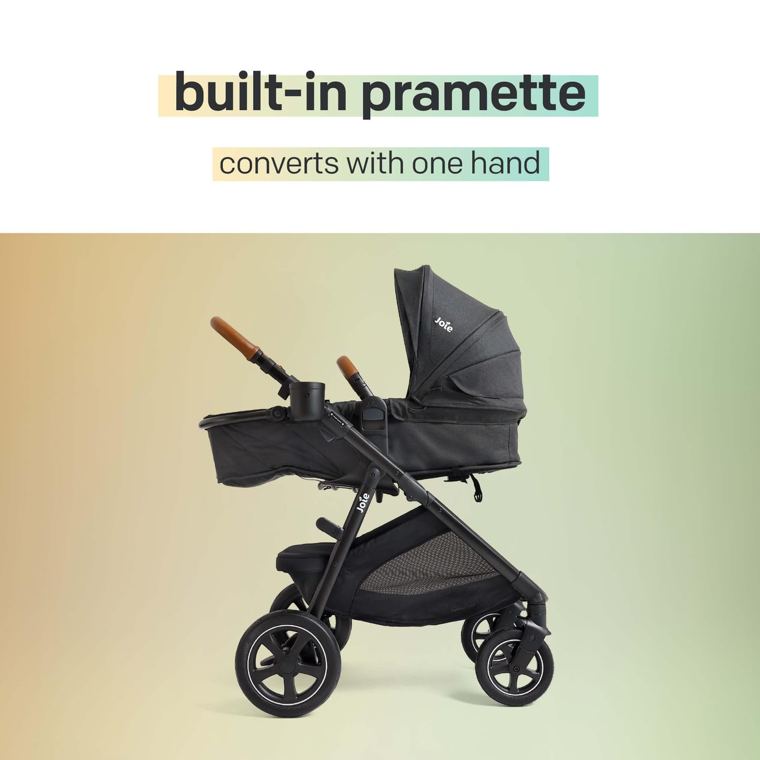 Joie Baby GingerTM DLX 4in1 Pramette Stroller AllTerrain Baby Stroller with Convertible Seat LieFlat Pram Mode Reversible Seat Blush product thumbnail 5