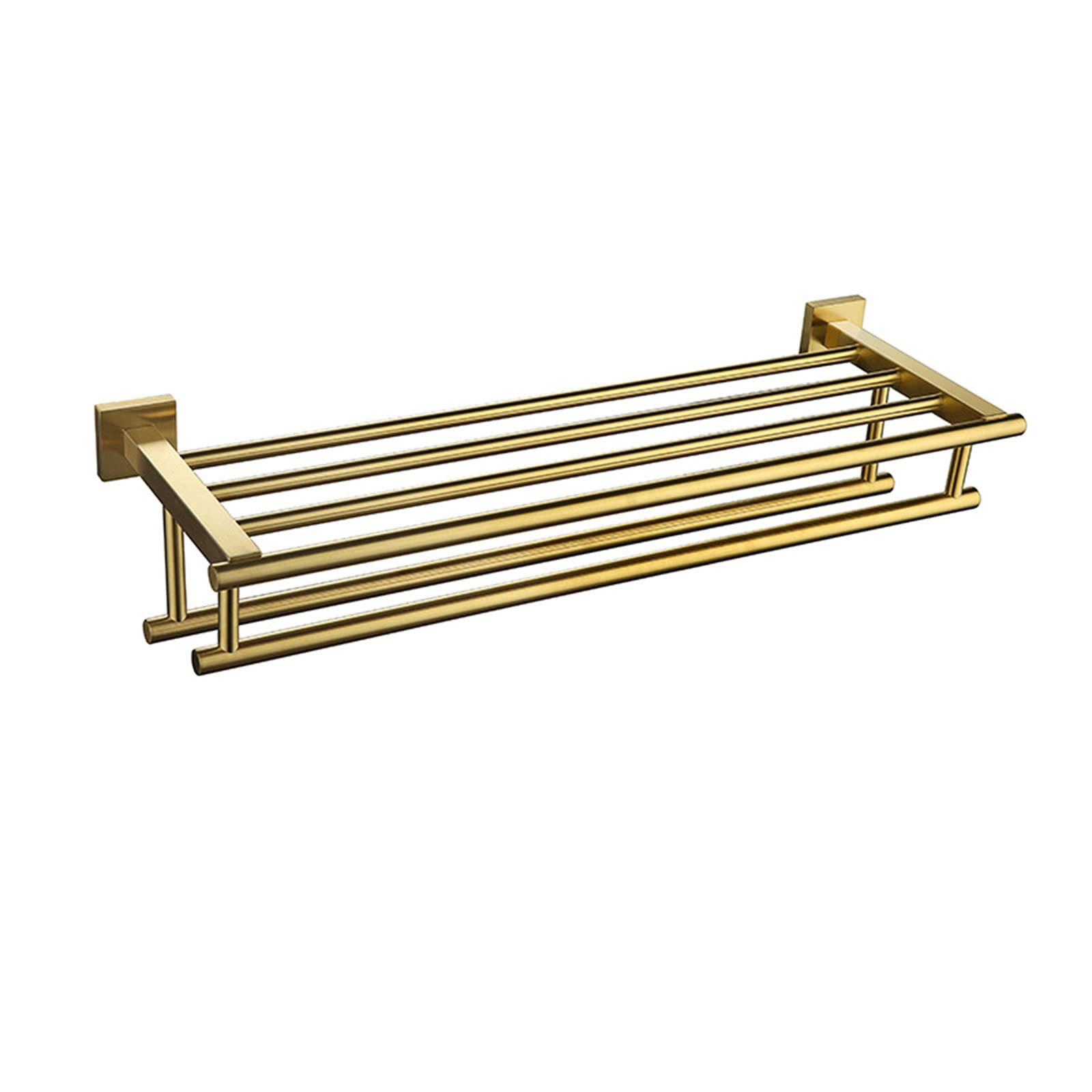 Porte-serviettes double barre or anti-rouille pour résoudre le manque de rangement