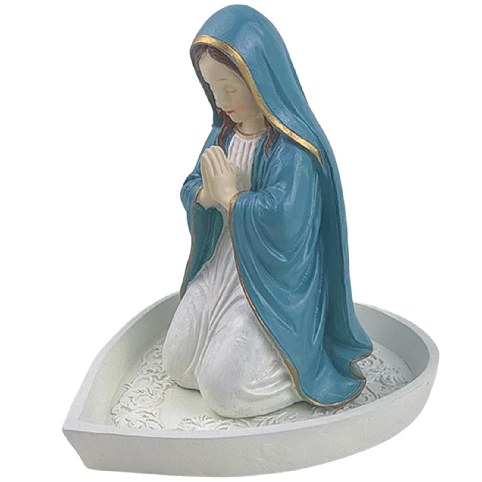 Msioytog Handcraft Resin Sculpture Rosary Box Catholic Religious Keepsakes Jewelry Display Home Altars Spiritual Decoration Spiritual Practice Rosary Box