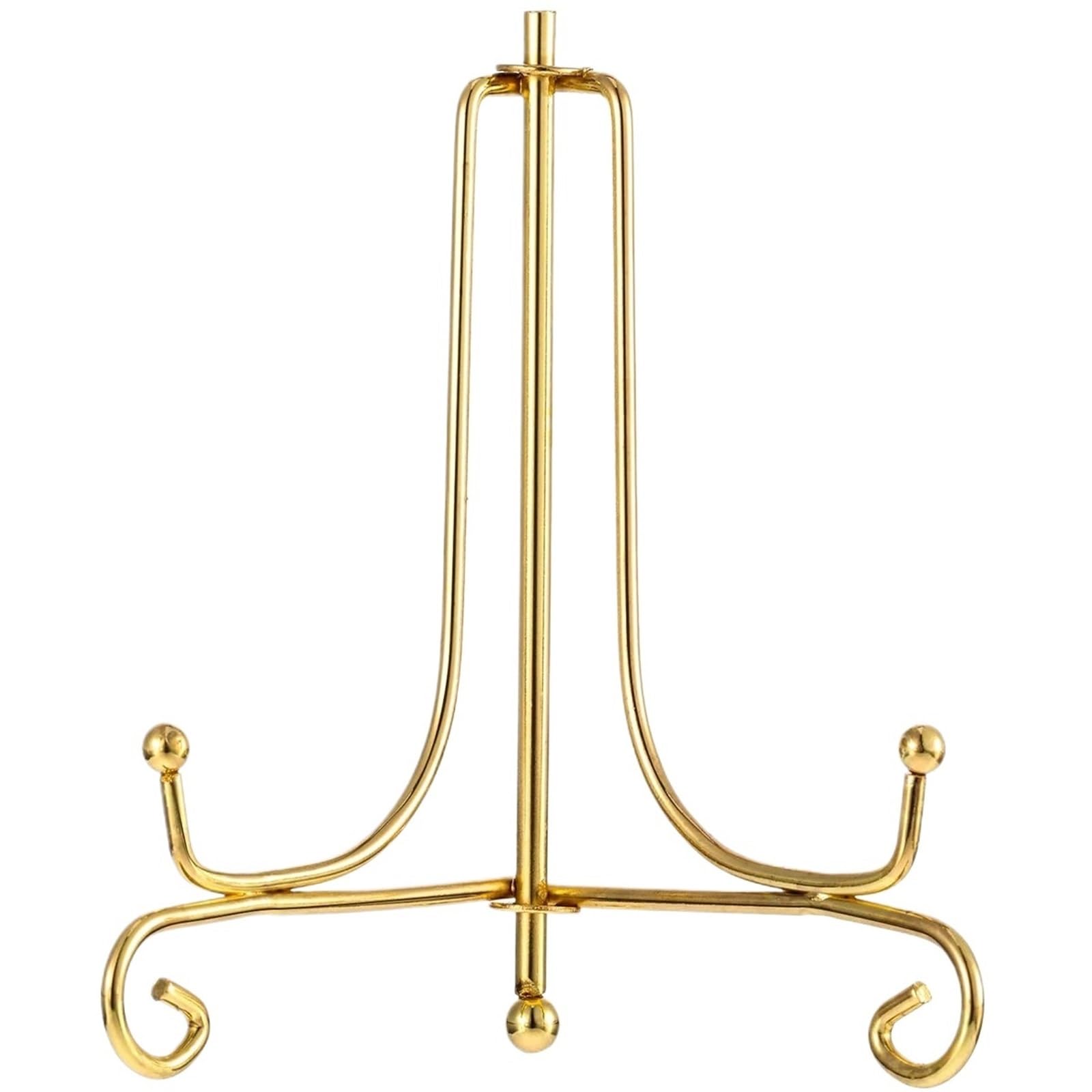 MYUYEE Tabletop Picture Stand 3Pcs Iron Display Stand Metal Easel For Picture Frame Gold Small Plate Photo Holder (Gold 6Inch)