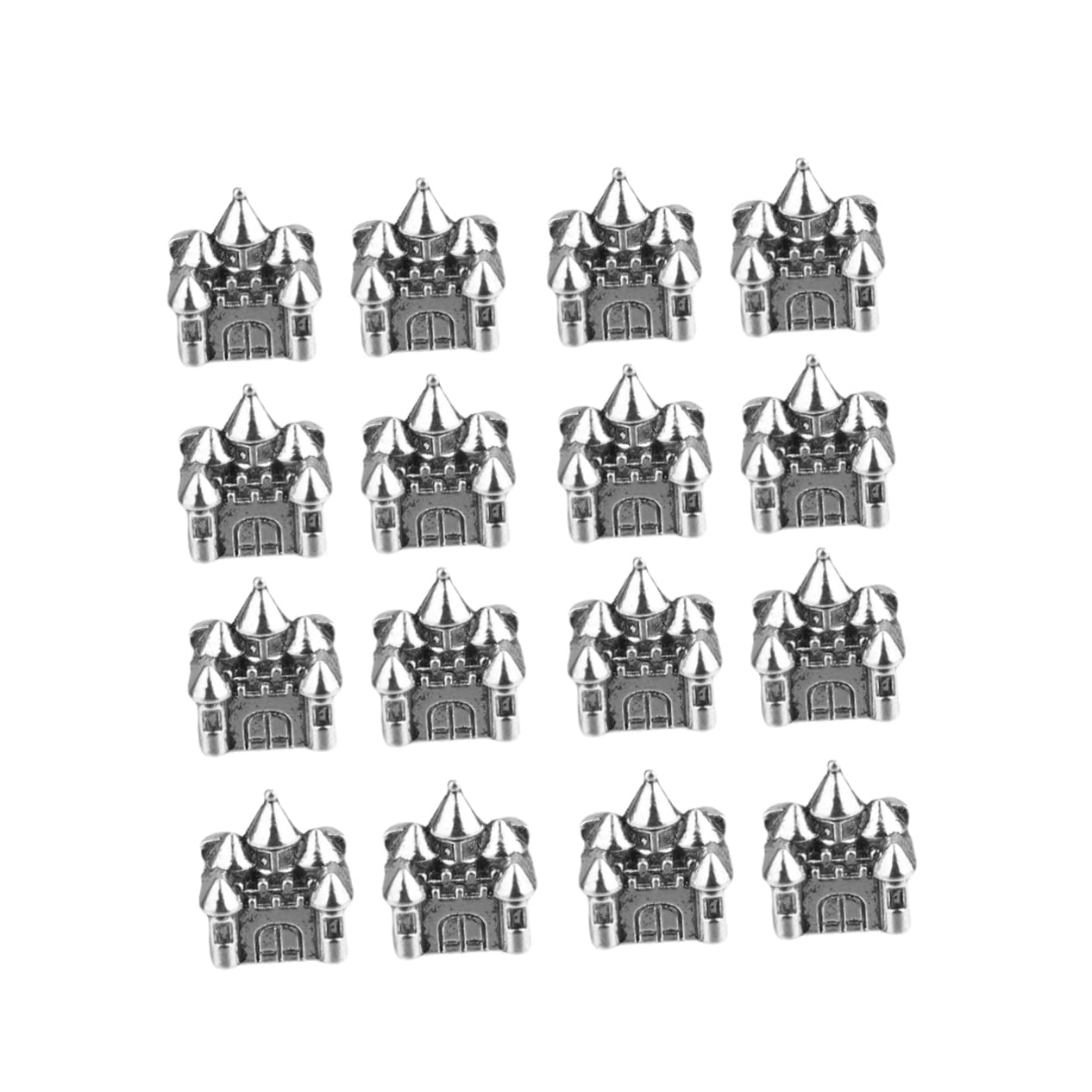 Anneome 150 Piezas cuentas de castillo de bricolaje diy pulseras collar de moda accesorios creativos de cuentas de bricolaje gargantilla con cuentas perlas de aleación de bricolaje Silver